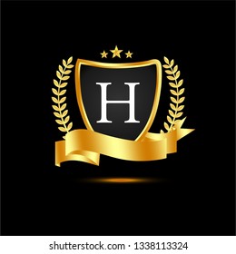 H initial letter gold 