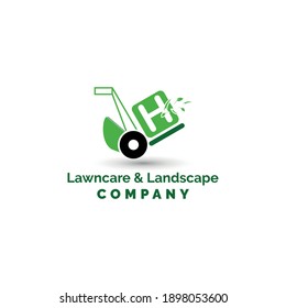 H Initial Letter with grass machine for Lawn Care, garden, maintenance and Landscape Logo Design Vector Template