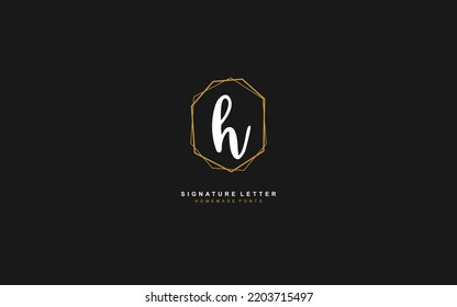 H Initial letter handwriting and  signature logo. A concept with template element.