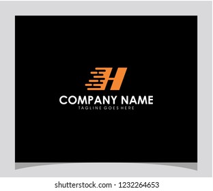 H initial letter last speed icon logo design template vector eps 10