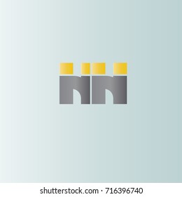 h h initial letter linked lowercase logo. h and h vector template design.