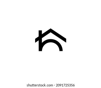 H initial letter logo.home house simple logo