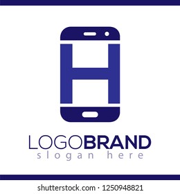 H Initial letter with Smart phone logo icon vector
