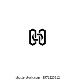H initial letters elegant logo design