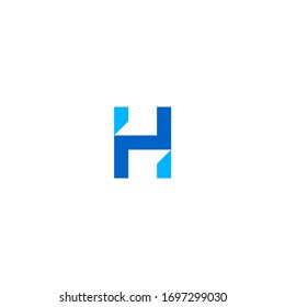 H initial logo abstract geometric style.