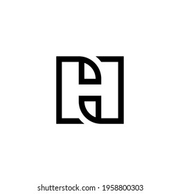 h initial logo design vector template