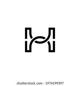 h initial logo design vector template