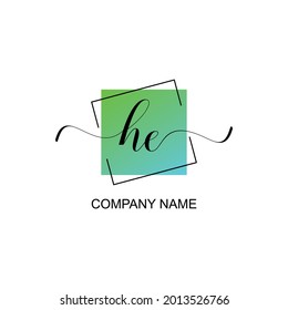 H Initial logo handwriting typographic template