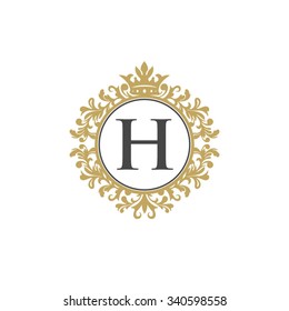 H Initial Logo Luxury Ornament Crown Stock Vector (Royalty Free ...