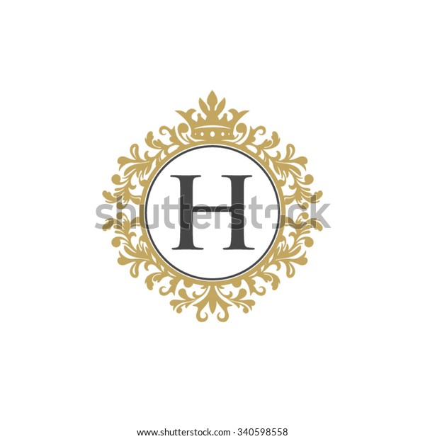 H Initial Logo Luxury Ornament Crown Stock Vector (Royalty Free ...