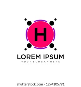 H initial logo template vector