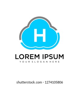 H initial logo template vector