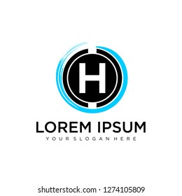 H initial logo template vector