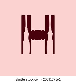 H initial mechanical icon logo