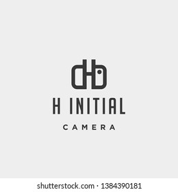 h initial photography logo template vector design icon element