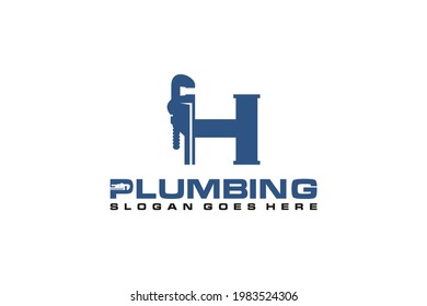 H Initial for Plumbing Service Logo Template, Water Service Logo icon.