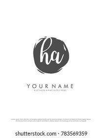 H & A initial splash logo template vector