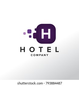 H Initial Square Logo Template Vector