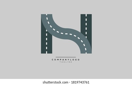 H initials monogram letter text alphabet logo design