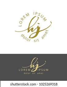 H J. Handdrawn Brush Monogram Calligraphy Logo Design