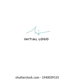 h j hj Initial handwriting or handwritten logo for identity with beauty monogram and elegant logo design