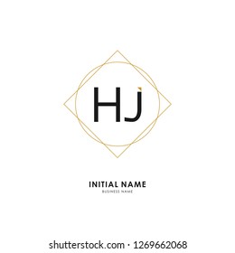 H J HJ Initial logo letter with minimalist concept. Vector with scandinavian style logo.