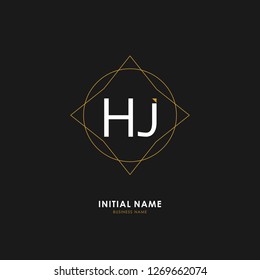 H J HJ Initial logo letter with minimalist concept. Vector with scandinavian style logo.