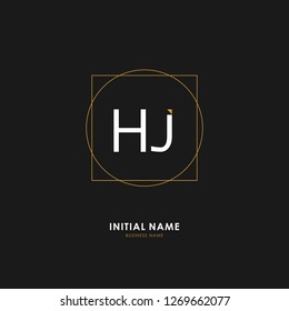 H J HJ Initial logo letter with minimalist concept. Vector with scandinavian style logo.