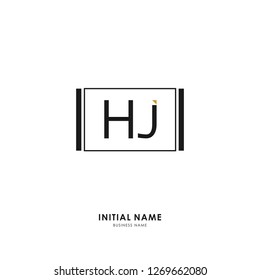 H J HJ Initial logo letter with minimalist concept. Vector with scandinavian style logo.