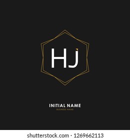 H J HJ Initial logo letter with minimalist concept. Vector with scandinavian style logo.