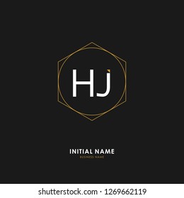H J HJ Initial logo letter with minimalist concept. Vector with scandinavian style logo.