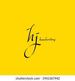 h j hj initial logo handwriting template vector