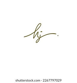 h j hj initial logo handwriting template vector