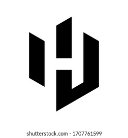 h j hj jh initial building logo design vector symbol graphic idea creative