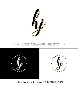 H J initial name vintage logo vector