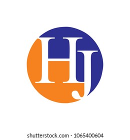 H J letter circle vector logo