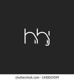 H H J letters Joint logo icon vector for business card and corporate identity.