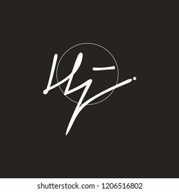H J Signature initial logo template vector