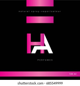 H A  joint letter logo with packaging design template