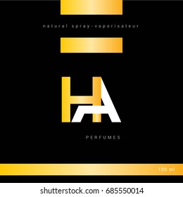 H A  joint letter logo with packaging design template