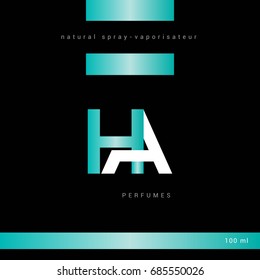 H A  joint letter logo with packaging design template
