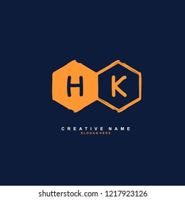 H K HK Initial logo template vector