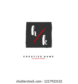 H K HK Initial logo template vector