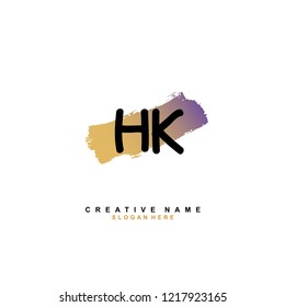 H K HK Initial logo template vector