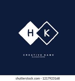 H K HK Initial logo template vector