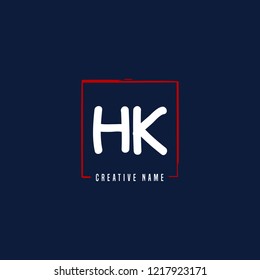 H K HK Initial logo template vector