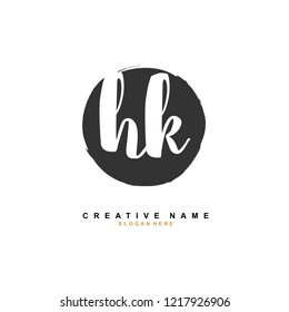 H K HK Initial logo template vector