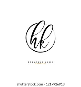 H K HK Initial logo template vector