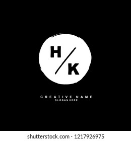 H K HK Initial logo template vector