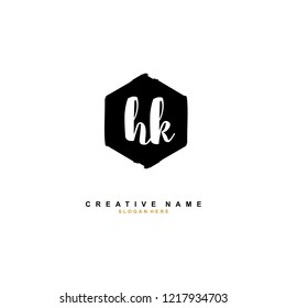 H K HK Initial logo template vector